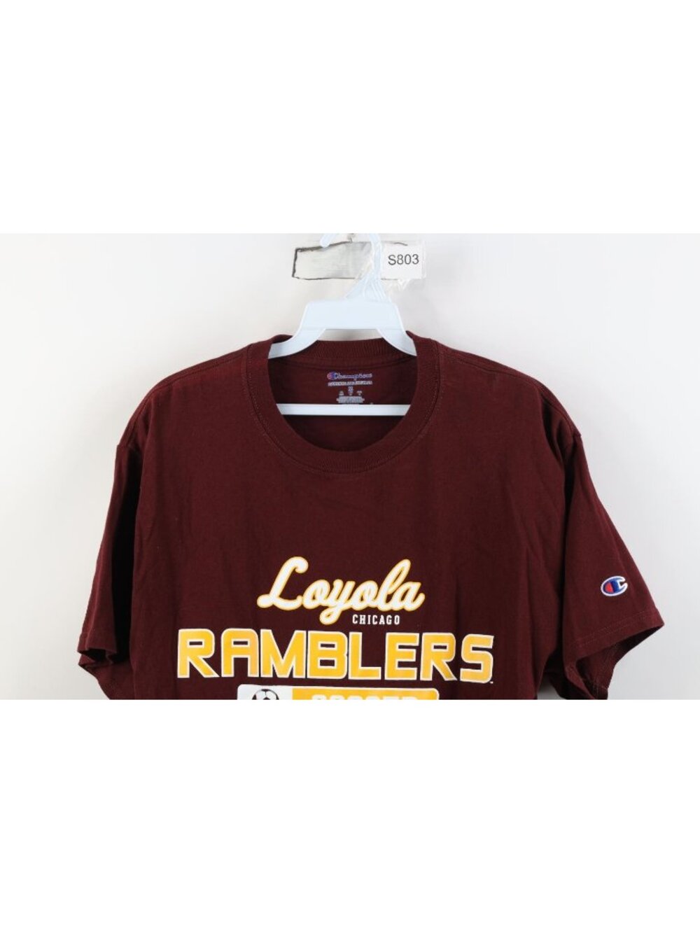 Champion Mens Medium Team Issued Loyola University Chicago Soccer T-Shirt Maroon - Picture 2 of 15